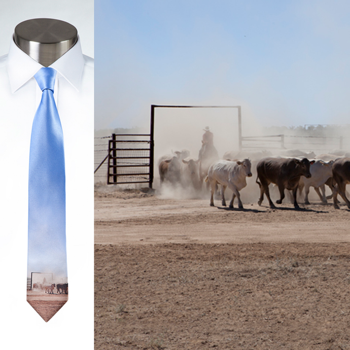 Mustering Cattle - Necktie